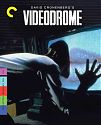 A man inserts his head into a television screen on the cover of the movie Videodrome